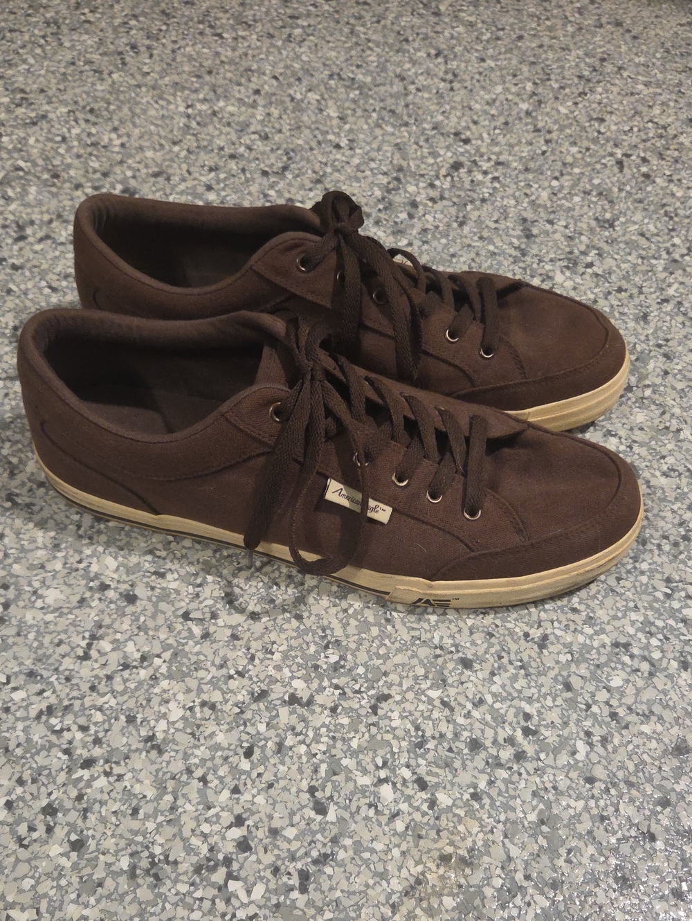 American Eagle Brown Canvas Low Top Sneakers Size 12